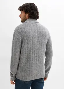 Cardigan med ribbstickat mösnter, bonprix