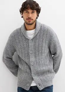 Cardigan med ribbstickat mösnter, bonprix