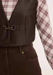 Väst i used look av skinnimititation, bonprix