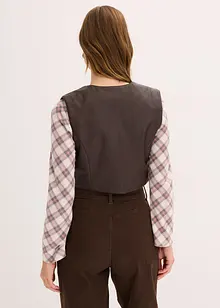 Väst i used look av skinnimititation, bonprix