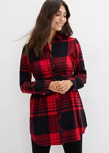 Lång mamma-/amningsblus i mjuk bomullsflanell, bonprix