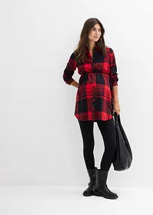 Lång mamma-/amningsblus i mjuk bomullsflanell, bonprix