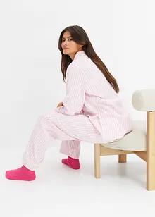 Vävd flanellpyjamas med gåvopåse, bonprix