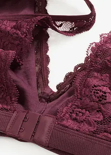 Ribbstickad bralette med ekologisk bomull och spets, bonprix