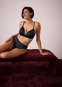 Stringtrosa i ett glansigt material med hög midja (2-pack), bonprix