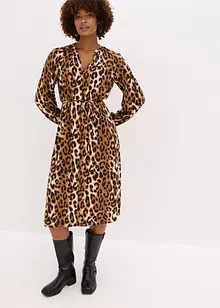 Mellanlång klänning i mjuk satin, bonprix