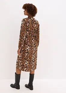 Mellanlång klänning i mjuk satin, bonprix