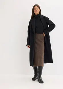 Stickad kjol i midilängd, bonprix