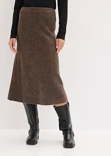 Stickad kjol i midilängd, bonprix