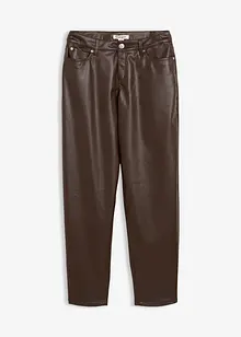 Tunnformad byxa i skinnimitation, medelhög midja, bonprix