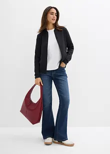 Trikåjacka med dragkedja i neopren, bonprix