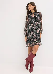 Mönstrad chiffongklänning, bonprix