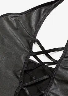 Halterneckklänning med wetlook, bonprix