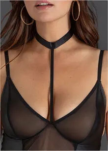 Linne med strumpehandshållare + stringtrosa (2 delar), bonprix