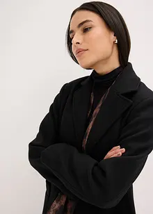 Lång kappa med yllelook, bonprix