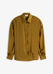 Skjortblus i följsam satin, bonprix