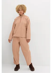 Byxa i barrel-modell med yllelook, bonprix