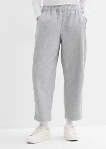 Byxa i barrel-modell med yllelook, bonprix