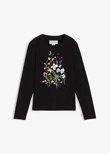 Långärmad topp i ren bomull, bonprix