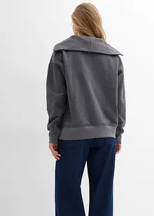 Tröja med hög krage och kort dragkedja, av mjuk bomullsmix, bonprix