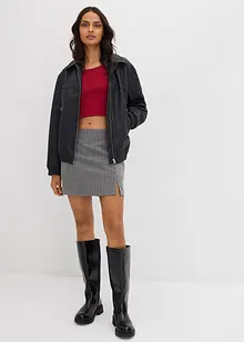 Ribbstickad topp i kort modell, bonprix