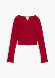 Ribbstickad topp i kort modell, bonprix