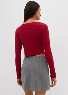 Ribbstickad topp i kort modell, bonprix