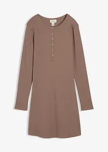 Ribbad klänning av elastisk bomullsmix, bonprix