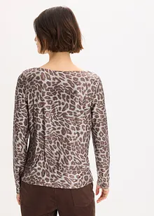 Topp med glansigt leopardmönster, bonprix