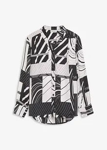 Satinblus med kontrastfärgade passpoaler, bonprix