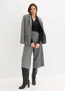 Finstickad tröja med viskos och ribbade effekter, 2-i-1-look, bonprix