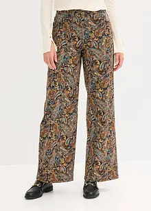 Stretchig twillbyxa med vida ben, bonprix