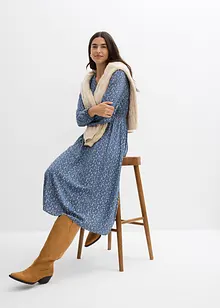 Mellanlång klänning i följsam viskos, bonprix