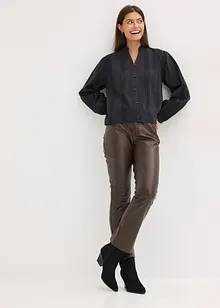 Bomullsblus med spetsdetaljer, bonprix