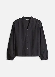 Bomullsblus med spetsdetaljer, bonprix