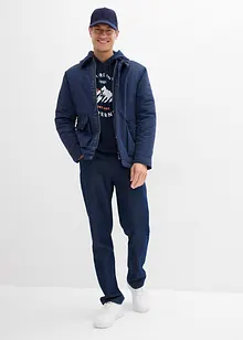 Långärmad T-shirt med huva i ekologisk bomull, bonprix