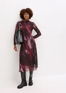 Mellanlång klänning i mjuk mesh, bonprix