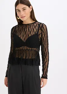 Långärmad topp av spets, bonprix