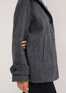 Lång skepparjacka med yllelook, bonprix