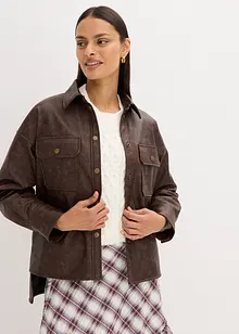 Skjorta i skinnimitation med used-look, bonprix