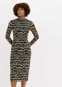 Midiklänning av mjuk mesh, bonprix