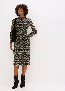 Midiklänning av mjuk mesh, bonprix