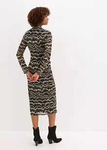 Midiklänning av mjuk mesh, bonprix