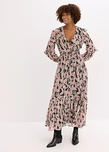 Chiffongklänning med volanger, bonprix