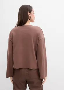 Långärmad topp av ribbat material, bonprix