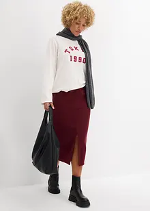 Midikjol av polarfleece, bonprix