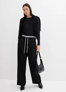 Vid byxa i materialmix, bonprix