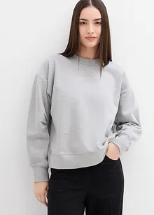 Sweatshirt med vid, ribbad krage av ekologisk bomull, bonprix