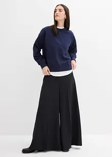 Sweatshirt med vid, ribbad krage av ekologisk bomull, bonprix