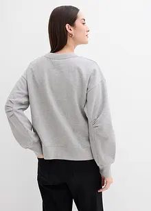 Sweatshirt med vid, ribbad krage av ekologisk bomull, bonprix